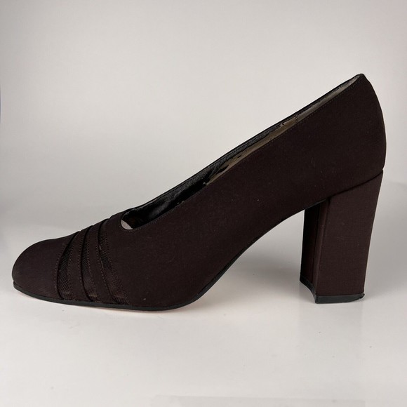 Vaneli Shoes - Vintage VAN ELi East Pumps Sz 6M Brown with 3 See-Through Stripes